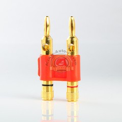 NEW 10 PACK lot quality RED dual Banana post speaker cable wire plug connector