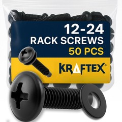 12-24 Rack Screws [50pk] – Mount with (50 Pack), Black