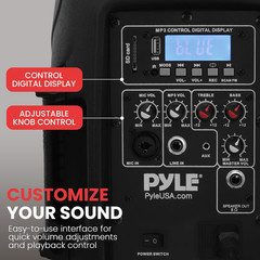 Active + Passive PA Systems – Dual 8Inch 700 Watt Max Power Output Speaker with