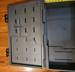 Plastic Hard Case, 25″ Long, 13 1/2″ Wide On One End And 11″ On The Other, 3″ D