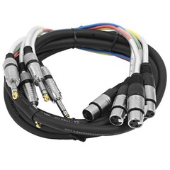 – SAXT-4x10F – 4 Channel 1/4″ TRS to XLR Female Snake Cable – 10 Feet Long – …