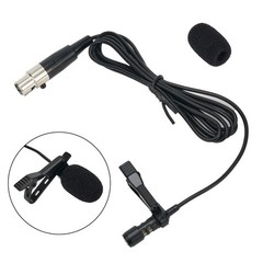 Brand New Microphone XLR 4-Pin 100HZ-20KHZ Black Lapel Lavalier Lecturer