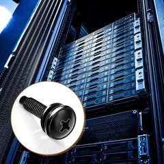 Rack Screws with Nylon Washers Black Stainless Steel Rack Mount Screws for Audio