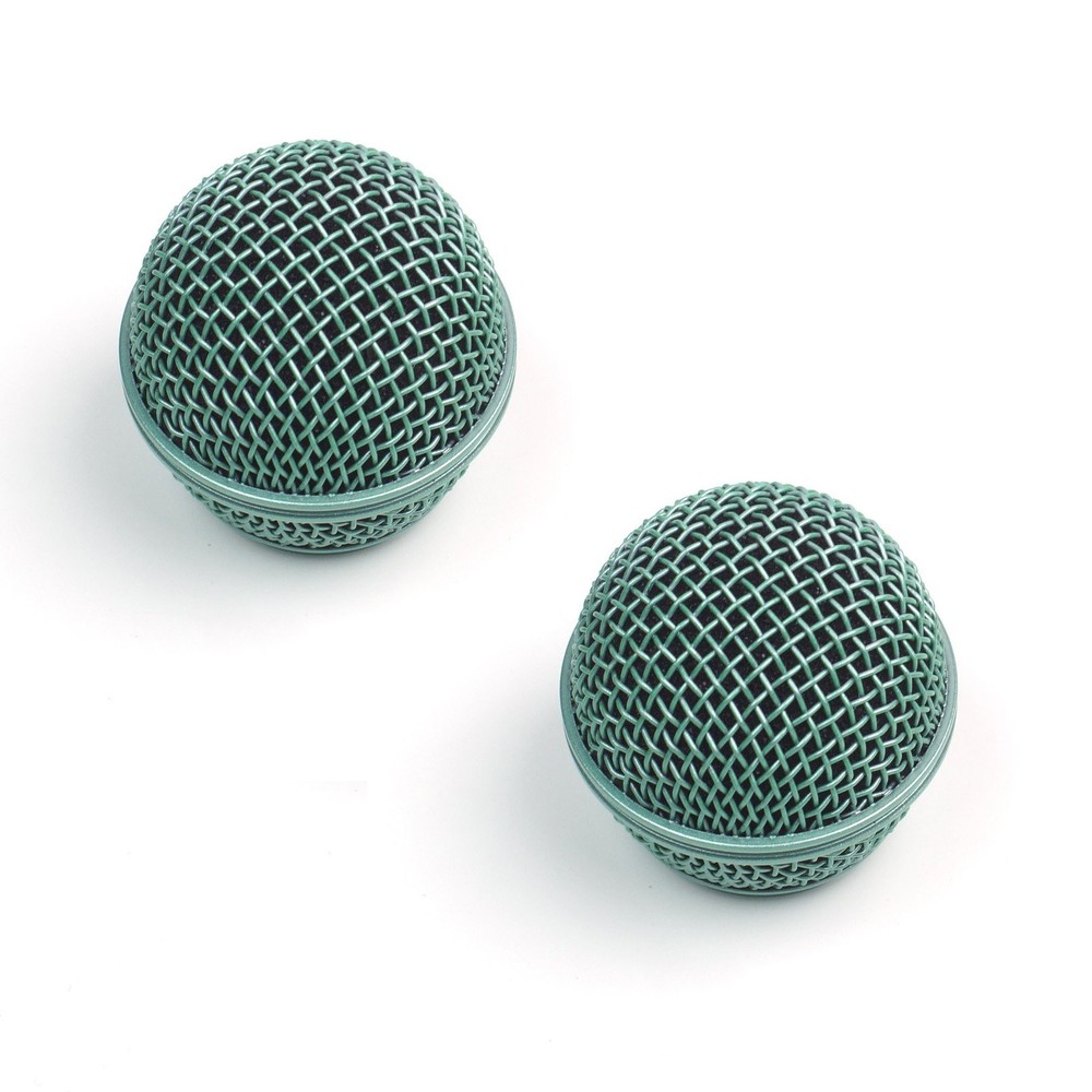 2x Replacement Mesh Microphone Grille For Shure SM58 565SD LC SV100,Green