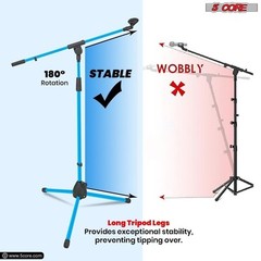5Core Tripod Mic Stand Adjustable Holder Floor Microphone Boom Arm