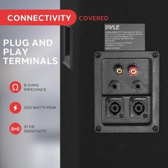 PYLE-PRO 500Watt Outdoor Sound System Vehicle Stereo Speakers One Size, Black