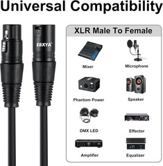 XLR Cables 3 Ft 4-Pack – Noise-Cancelling Microphone & Stage Lighting Solutions