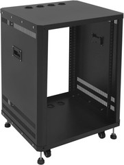 19“ 15U AV Equipment Rack w/ Caster Wheels Universal Network & Stereo Stand