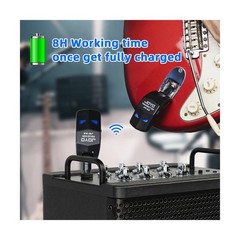 JOYO 2.4GHz Wireless Guitar System 4 Channels Rechargeable Audio Wireless Tra…