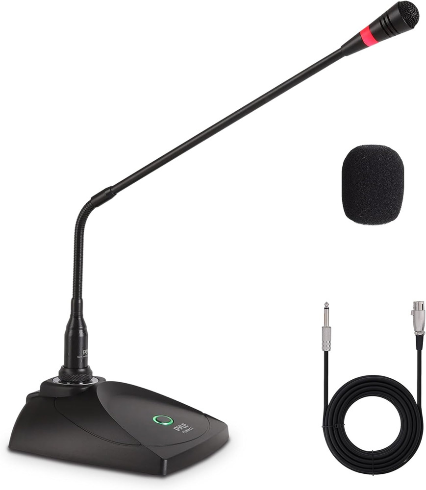 Desktop Gooseneck Wired Microphone System – Table Mounted Corded Voice Condenser
