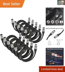 10-Pack 3ft XLR Cables – Reliable Male to Female Connection for Sound