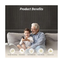 TONOR 4-Pack Acoustic Wood Veneer Wall Panels, 47.2” * 23.6” * 0.74&