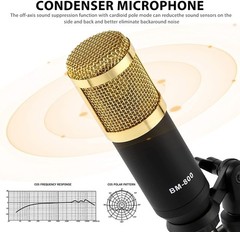 Podcast Microphone Bundle, BM-800 Condenser Mic with Live Sound Card Kit, Pod…