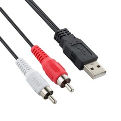 RCA to USB Converter Audio Cable 2.0 A Male 2 1.5 meters