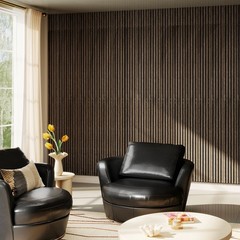 95″ x 8″ Wood Wall Panels, 4 Pack Slat Acoustic Panels, Walnut