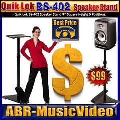 Quik-Lok BS-402 Studio Monitor Stands/ 1 Year Manufacture Warranty