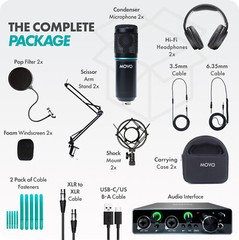 Movo PodKit2AH Podcast Equipment Bundle for 2