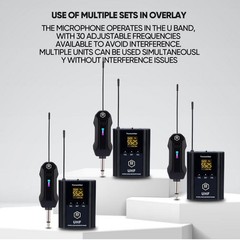UHF Wireless Microphone System – 1-Pack with Headset & Lavalier Mics, 100ft R…