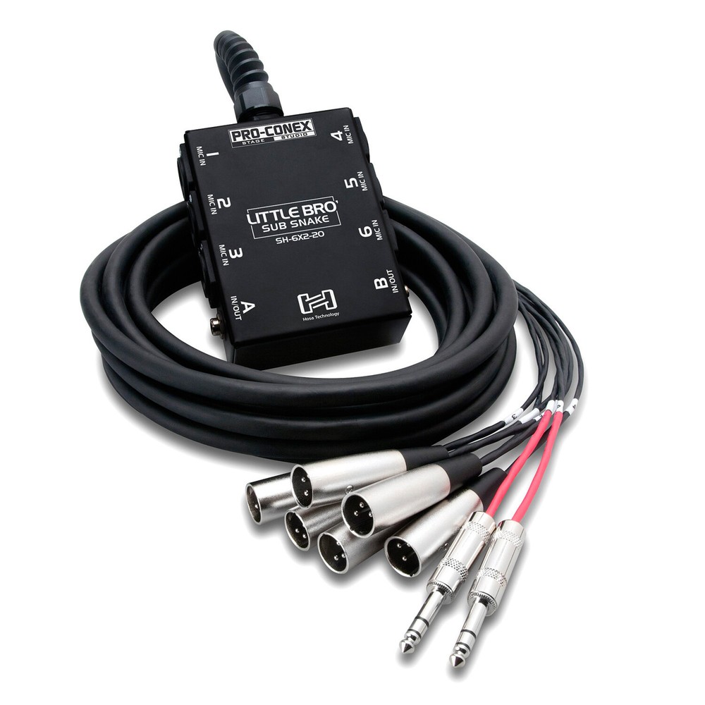 Hosa Little Bro’ Sub Snake 6 x XLR Sends and 2 x 1/4 in TRS Returns