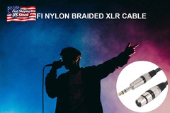 XLR Female to 1/4 Inch TRS Cables 3 Ft/2Pack, Nylong Braided XLR 3 Pin Female to