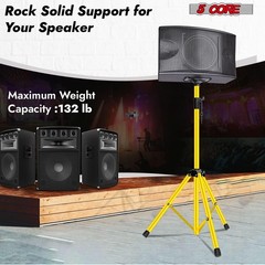5 Core Speaker Stand Min Height- 40 Inches Max 72 Inches, Yellow