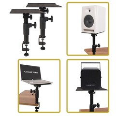 Sound Town 2-Pack Desktop Clamp-On Studio Monitor Speaker Stands (STSD-DCM-PAIR)