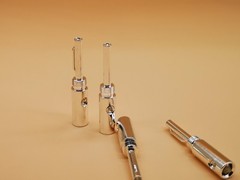4x Non Solder Silver Plated Speaker Cable Banana Plug Connector