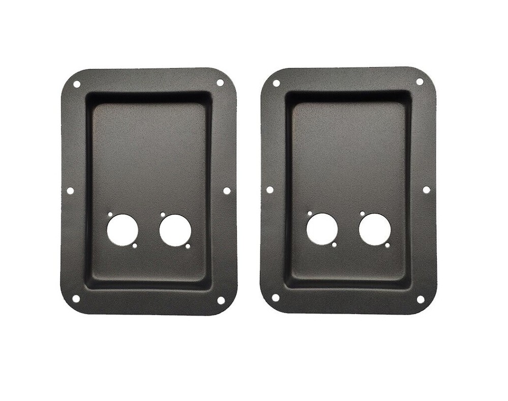 2 Pcs Large Blank Metal Speaker Jack Plates Dual SpeakOn NL8MPR, NL4MPR For JBL