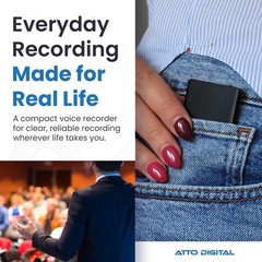 Durable 64GB Voice Recorder with Built-In Microphone for Professional Use
