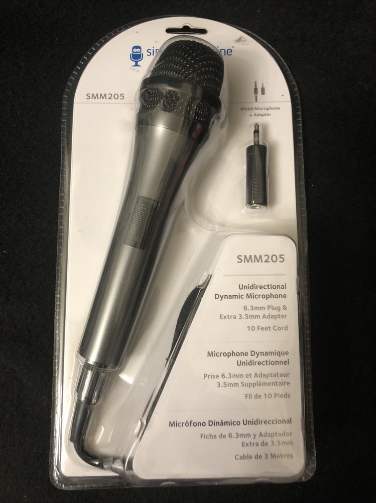 Singing Machine SMM 205 Unidirectional Dynamic Wired Microphone #SMM205