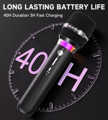 Wireless Microphone, Rechargeable Wireless Microphones with One-to-One Chip Co..