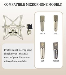 SUUNTOK Mic Shock Mount Fits Neumann U87 Ai U89 TLM 67 Metal 180° Champagne