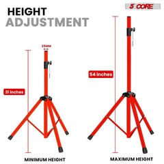 5 Core Speaker Stand Pair Adjustable 4.5Ft PA DJ Tripod Heavy Duty w 35mm Mount