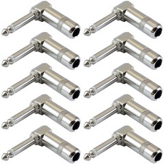 GLS Audio 1/4″ Right Angle Plugs TS Mono Heavy Duty Style for Speaker Cables,…