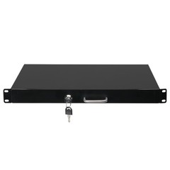 19 Inch Rack Mount 1U Steel Plate DJ Drawer Equipment Cabinet Lockable w/key