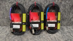 3 x Rapco Horizon RM1-30 Microphone Cable, 30 Feet XLRF/XLRM – Multi Colored
