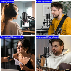 Pop Filter, [Upgraded Three Layers] Metal Mesh & Foam & Etamine Layer Microphone