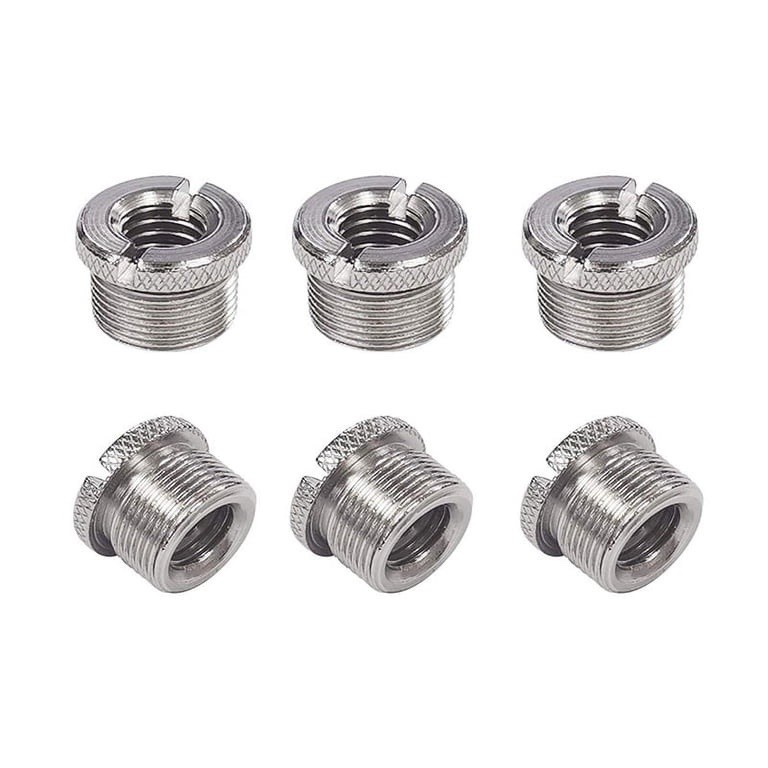 6-Pack Microphone Stand Thread Adapter 5/8”-27 Male to 3/8”-16 Female Mic Mount