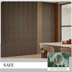 95″ x 8″ Wood Wall Panels, 4 Pack Slat Acoustic Panels, Walnut