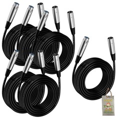 XLR Microphone Cables 6 PACK – 20Ft Wire Mic Cord Studio Patch Mixer Pro Audio