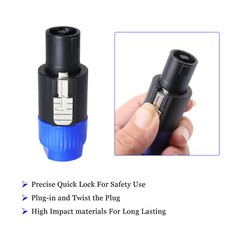 NL4FC Speakon Connectors 4 Pole Speaker Cable Adapter Twist Lock NL Plug Neutrik
