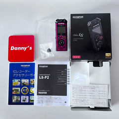 OLYMPUS LS-P2 Linear PCM Voice Recorder 8GB Red (Pink) Complete Box Set Tested