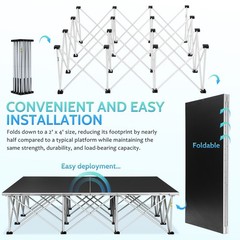 4′ X 4′ Portable Stage Platform Modular For Weddings, Events, Performance Venues