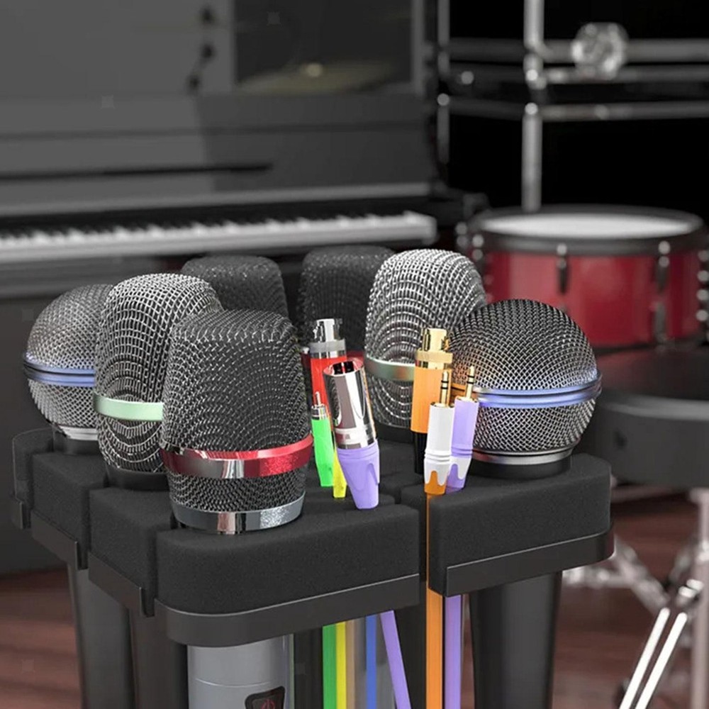 Holder Mic Storage Organizer Practical Portable Premium Professional Durability