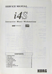Korg i4S Workstation Synthesizer Keyboard Original Service Manual Book, 1994