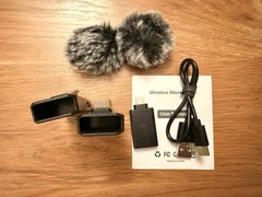 Wireless Clip-On Microphone 2TX 1RX Lightning for iPhone/iPad Noise Cancel