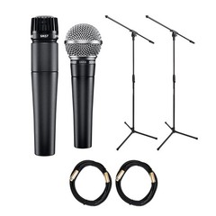Shure SM57 & SM58 Microphone Bundle with Stands & XLR Cables