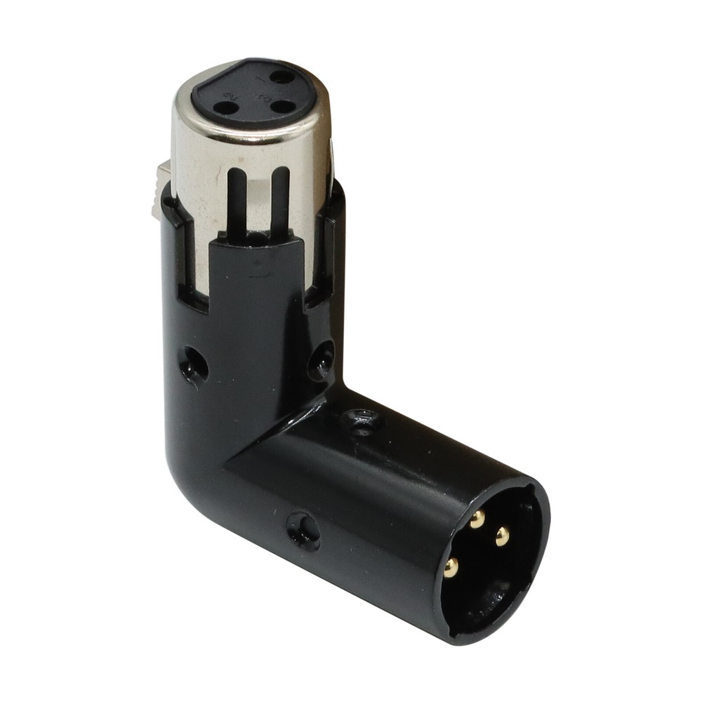 New 3-Pin XLR Angle Adapter-Dual Male & Female Connector w 4 Adjustable Position