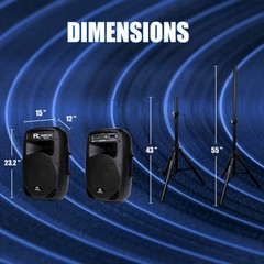 PRORECK Dance 12 Loudspeaker 1000W Portable Trolley DJ Stage Gig Wireless Mic