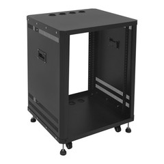 19″ 15U Component Rack Rolling Cabinet DJ Equipment Cabinet for Audio Video
